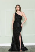 Formal Sequined Prom Dress - LAY8874 - BLACK - LA Merchandise