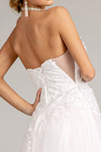 Glitter Embellished Wedding Dress - LAS3010 - - Dresses LA Merchandise