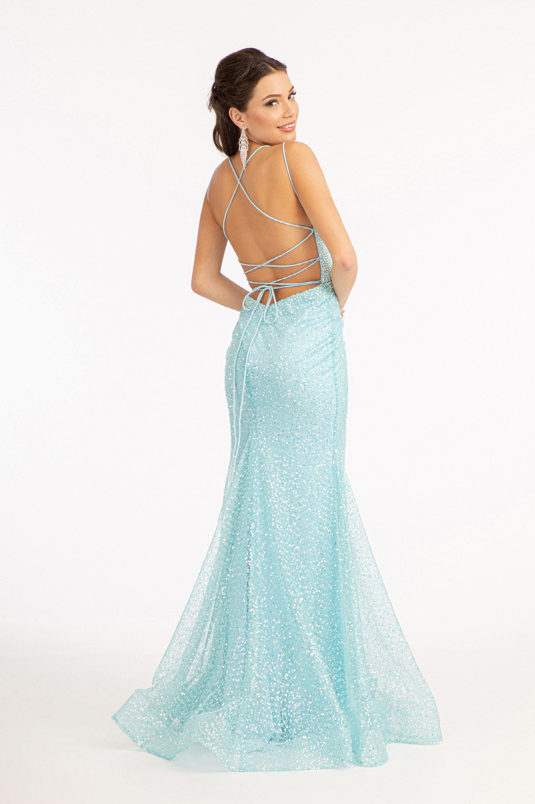 High Slit Embellished Mermaid Dress - LAS3052 - - Dresses LAS