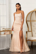 High Slit Embellished Mermaid Dress - LAS3052 - - Dresses LAS