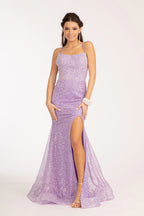 High Slit Embellished Mermaid Dress - LAS3052 - - Dresses LAS