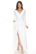 Wholesale Wedding Dress Deep V-Neck A-Line Bridal Gown by LAF5231 - Ivory - Dress LAF