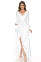 Wholesale Wedding Dress Deep V-Neck A-Line Bridal Gown by LAF5231 - Ivory - Dress LAF
