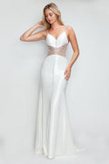 Wholesale Bridal Dress Sweetheart Fitted Sheer Wedding Gown By LAF8344 - IVORY - Dress LAF