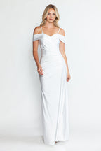 Wholesale Wedding Dress Off The Shoulder Sheath Bridal Gown By LAF5320 - Ivory - Dress LAF