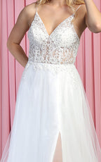 Ivory A-line Wedding Gown - LA1830 - - Dress LA Merchandise