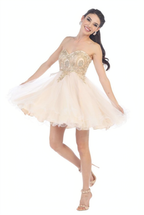 La Merchandise LA1414 Strapless Short Wholesale Homecoming Party Dress - - LA Merchandise