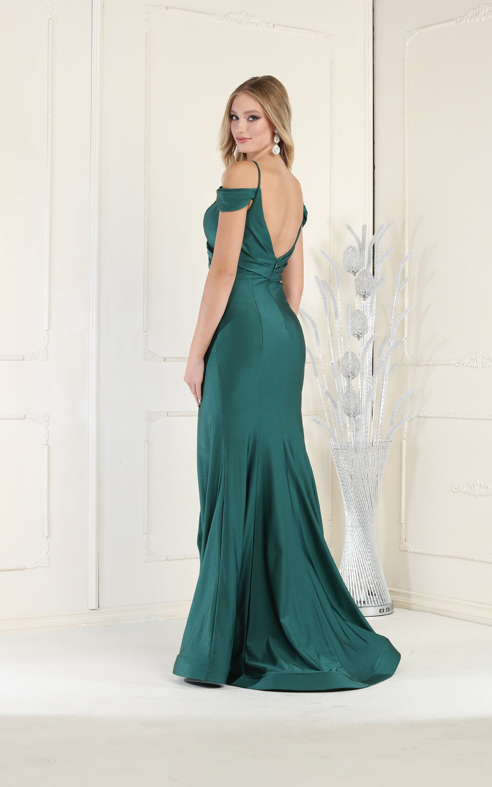 La Merchandise LA1855 Off the Shoulder Bodycon Stretchy Prom Dress - - LA Merchandise