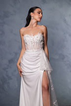 Wholesale Wedding Gown High Slit Sweetheart Bridal Dress By LA2072 - - Dresses LA Merchandise, Inc.
