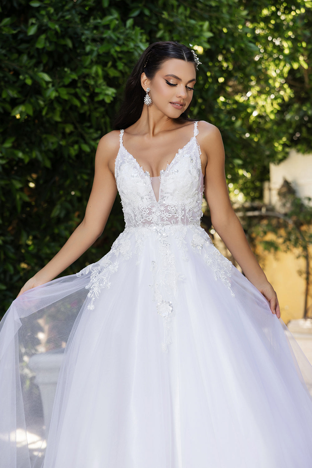 Wholesale Engagement Dress Plunging Neck A-Line Dress By LA2135 - - Dress LA Merchandise