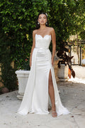 Wholesale Wedding Dress Strapless High Slit A-Line Gown By LA2144 - IVORY - Dress LA Merchandise