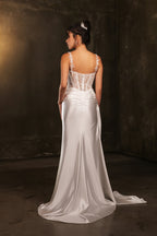 Wholesale Bridal Dress Square Neck Sleeveless Wedding Gown By LA2145 - - Dress LA Merchandise