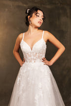 Wholesale Bridal Dress Plunging V-Neck A-Line Wedding Gown By LA2165 - - Dress LA Merchandise