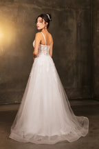 Wholesale Bridal Dress Plunging V-Neck A-Line Wedding Gown By LA2165 - - Dress LA Merchandise