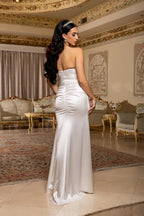 Wholesale Strapless Sweetheart Cross-Ruched Stretch Satin Mermaid Bridal Wedding Gown by LA2238 - - Wedding Dress LA Merchandise