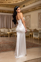Wholesale Strapless Sweetheart Cross-Ruched Stretch Satin Mermaid Bridal Wedding Gown by LA2238 - - Wedding Dress LA Merchandise
