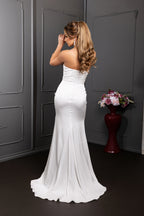 Wholesale Strapless Sweetheart Ruched Satin Mermaid Bridal Wedding Gown by LA2247 - - Wedding Dress LA Merchandise