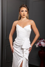 Wholesale Strapless Sweetheart Ruched Satin Mermaid Bridal Wedding Gown by LA2247 - - Wedding Dress LA Merchandise