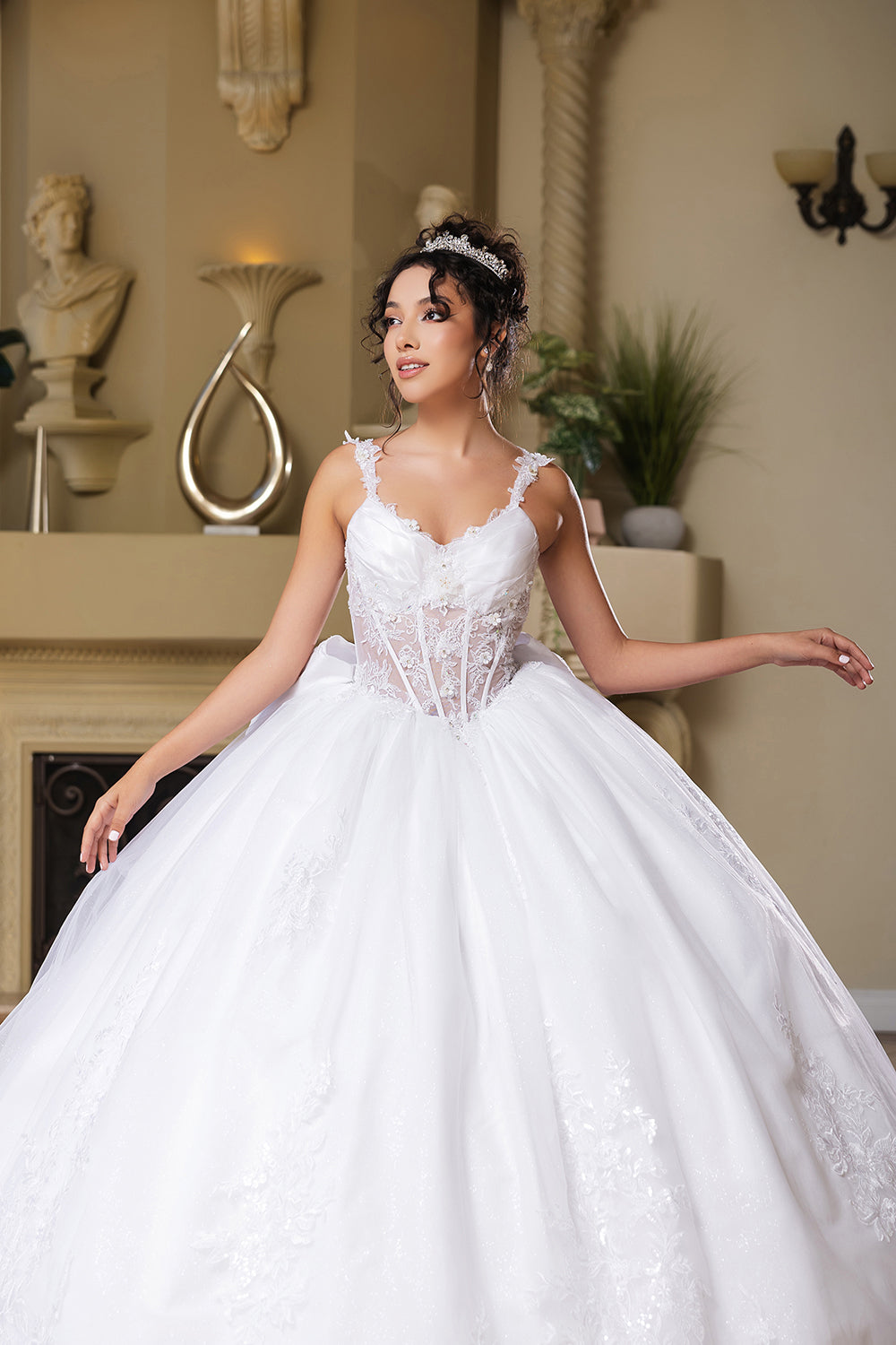 Wholesale Wedding Dress V-Neck Pleated Sweet 16 Ball Gown By LA269 - - Dress LA Merchandise