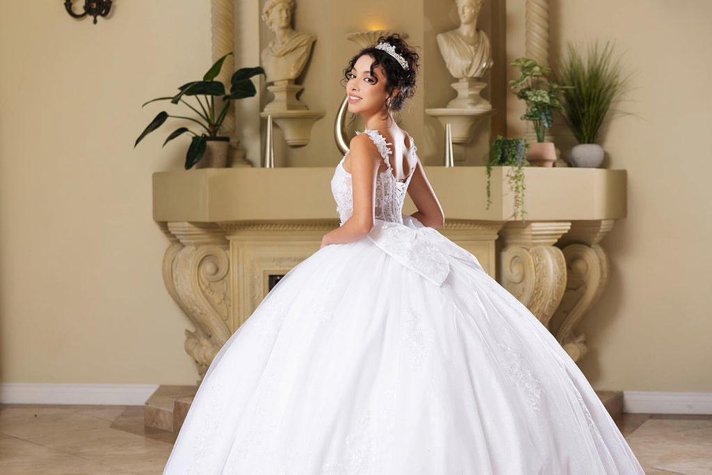 Wholesale Wedding Dress V-Neck Pleated Sweet 16 Ball Gown By LA269 - - Dress LA Merchandise