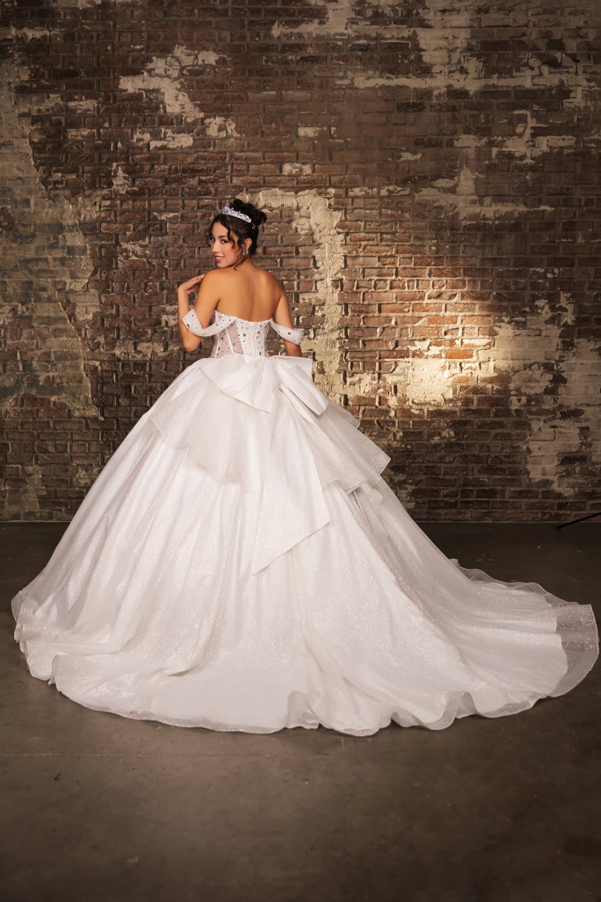 LA Merchandise LA281 Off-Shoulder Quinceañera Gown with Rhinestone Corset Bodice - - Quinceanera Dress LA Merchandise