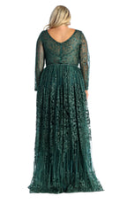 La Merchandise LA7920 Shiny Long Sleeve Plus Size MOB Formal Gown - - LA Merchandise