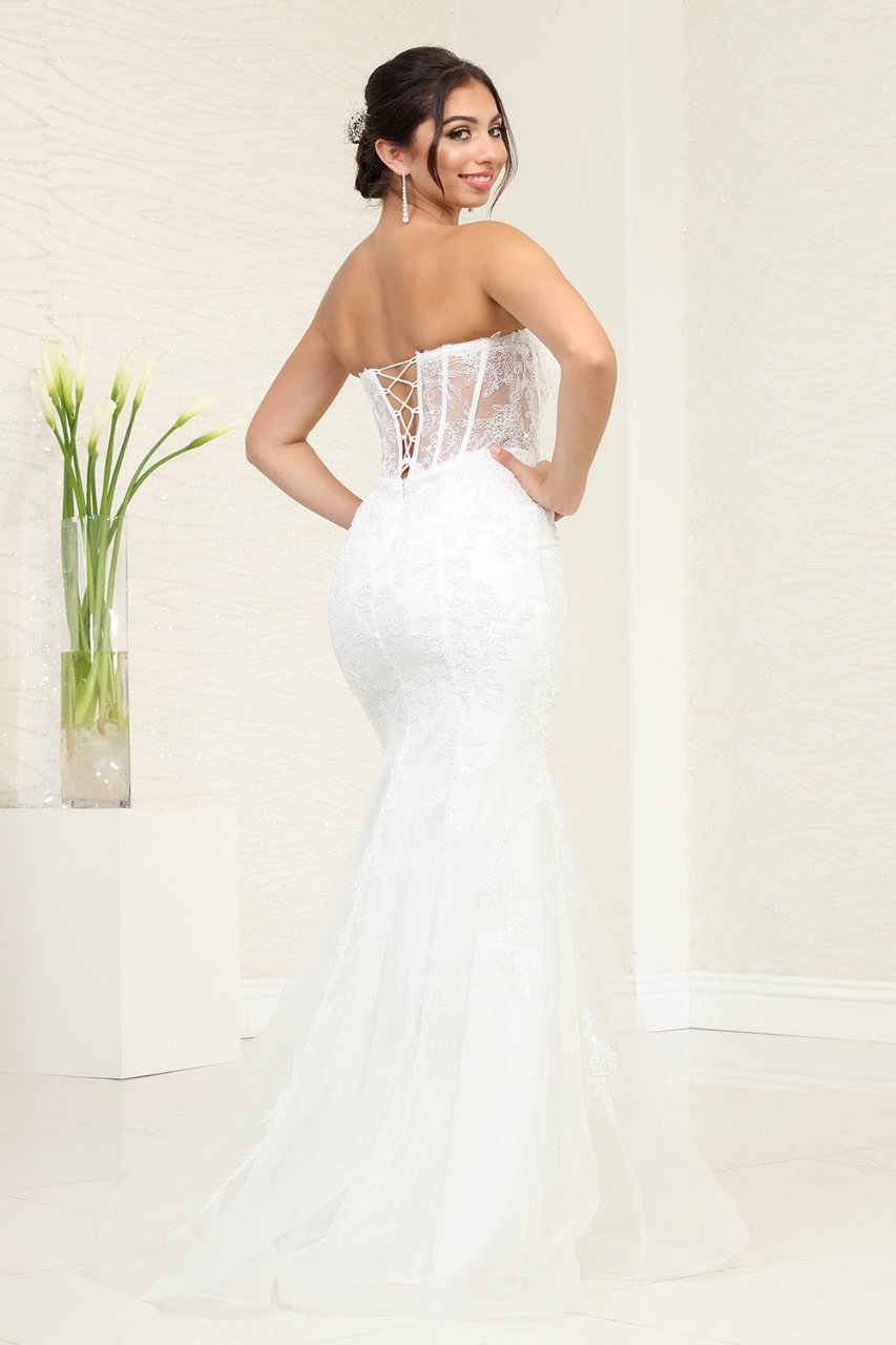 LA Merchandise LA8118B Ivory Corset Mermaid Bridal Dress - - Dress LA Merchandise