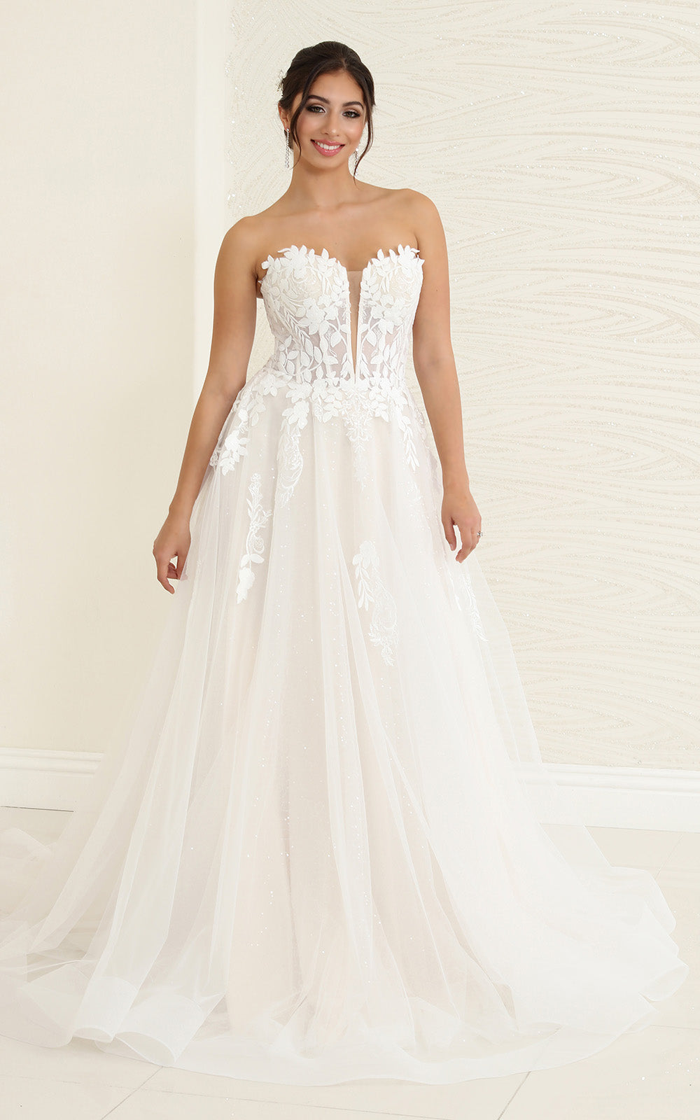 Wholesale Bridal Dress Sweetheart A-Line Wedding Gown By LA8131 - IVORY NUDE - Dress LA Merchandise