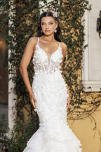 Wholesale Wedding Dress Plunging V-Neck Sequin Bridal Gown By LA8148 - - Dress LA Merchandise