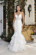 Wholesale Wedding Dress Plunging V-Neck Sequin Bridal Gown By LA8148 - WHITE - Dress LA Merchandise