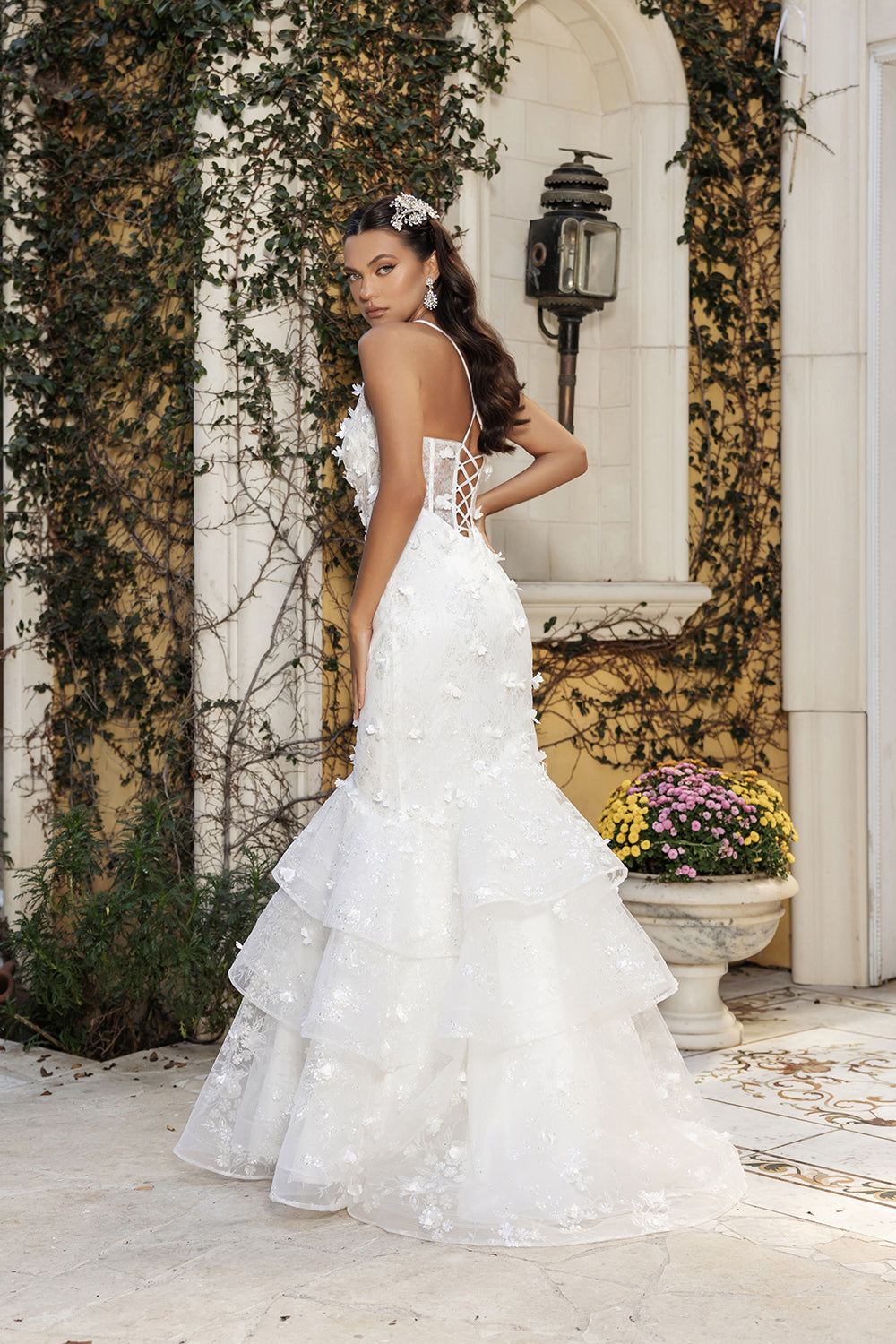 Wholesale Wedding Dress Plunging V-Neck Sequin Bridal Gown By LA8148 - - Dress LA Merchandise