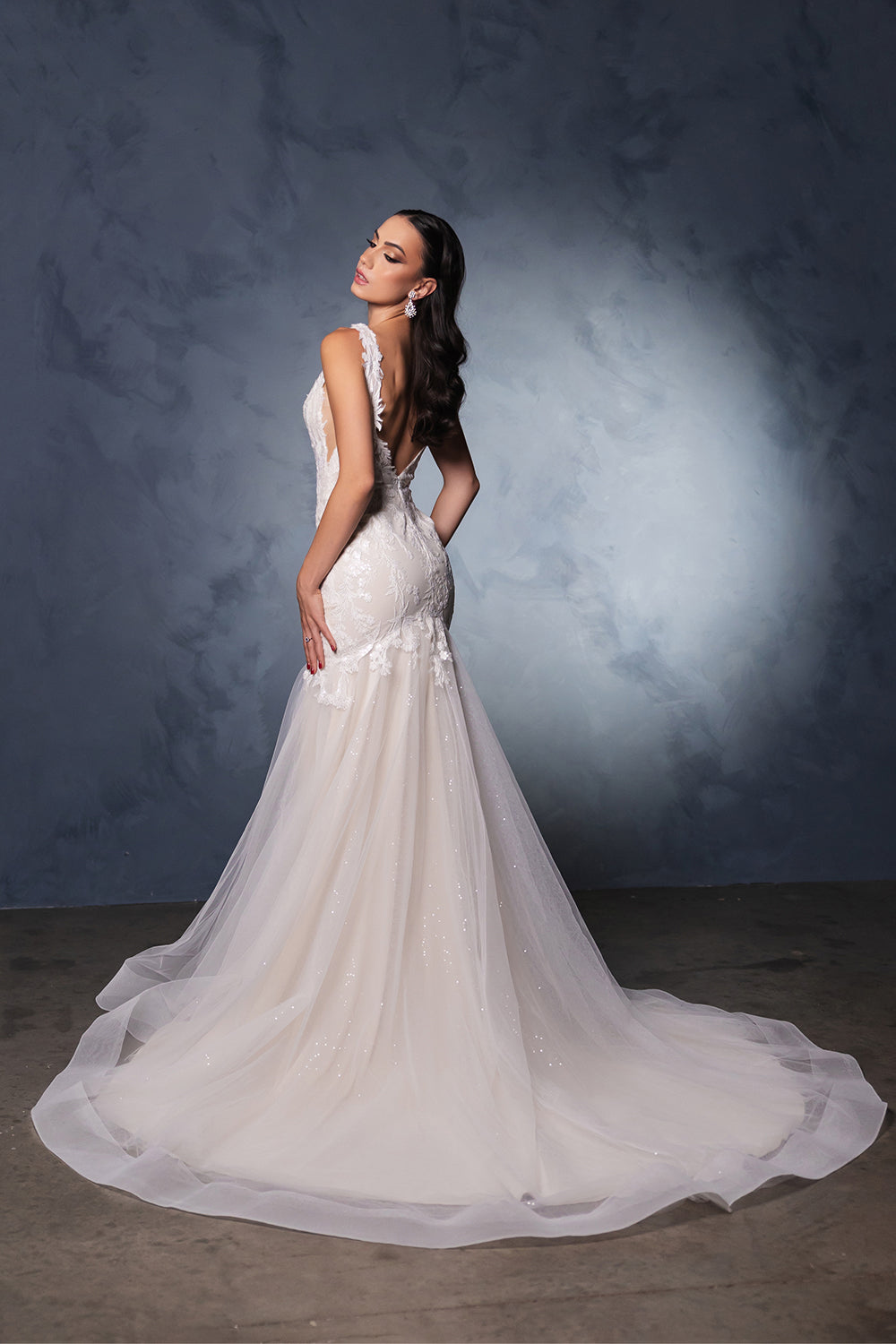 Wholesale Engagement Dress V-Neck Mermaid Sequin Bridal Gown By LA8181 - - Dress LA Merchandise