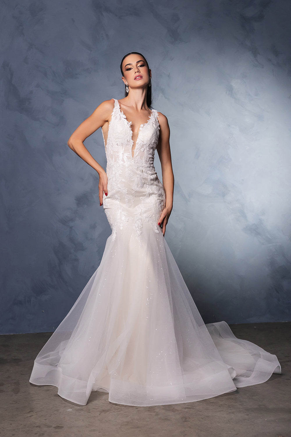 Wholesale Engagement Dress V-Neck Mermaid Sequin Bridal Gown By LA8181 - - Dress LA Merchandise