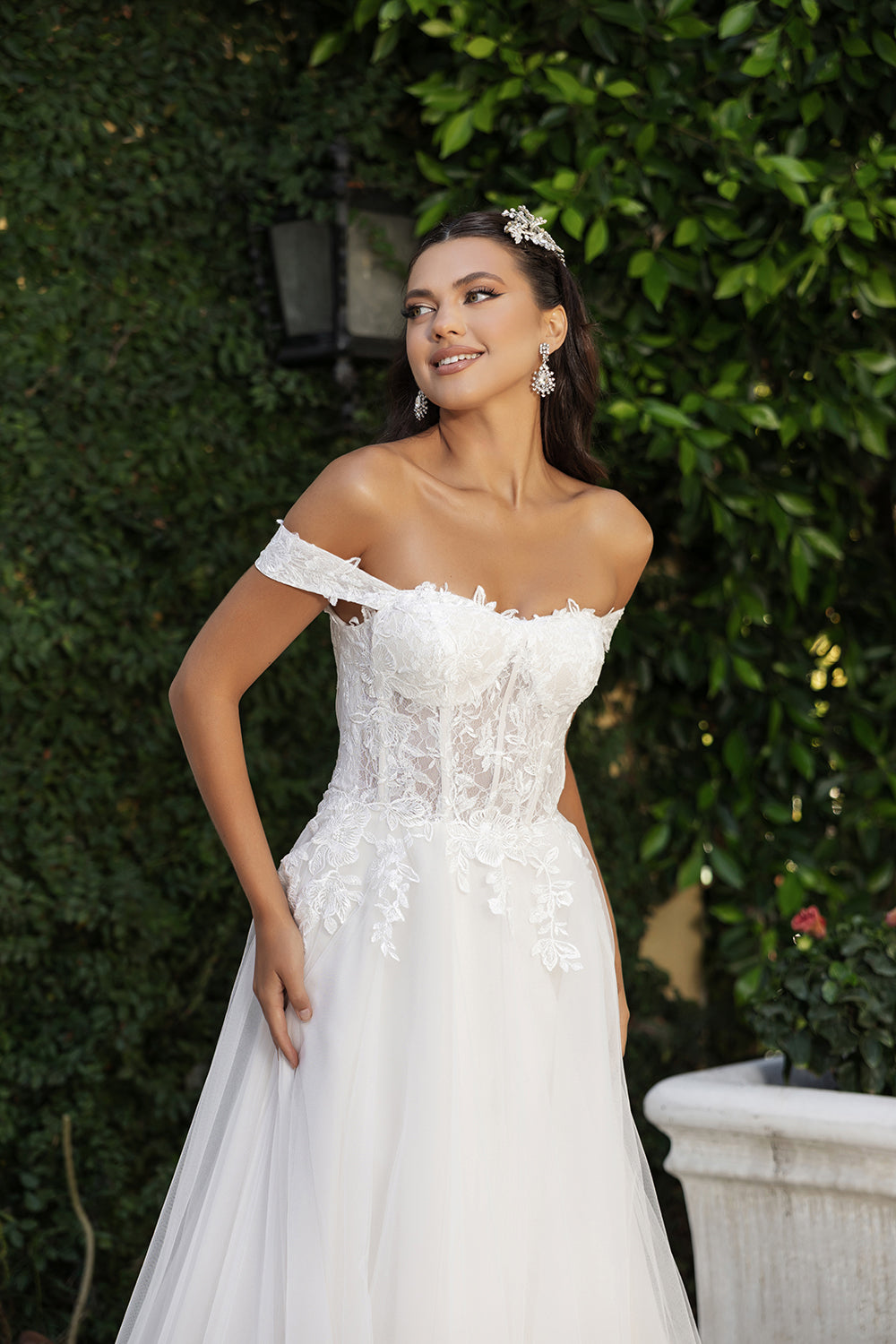 Wholesale Long Bridal Dress Off The Shoulder A-Line Gown By LA8182 - - Dress LA Merchandise