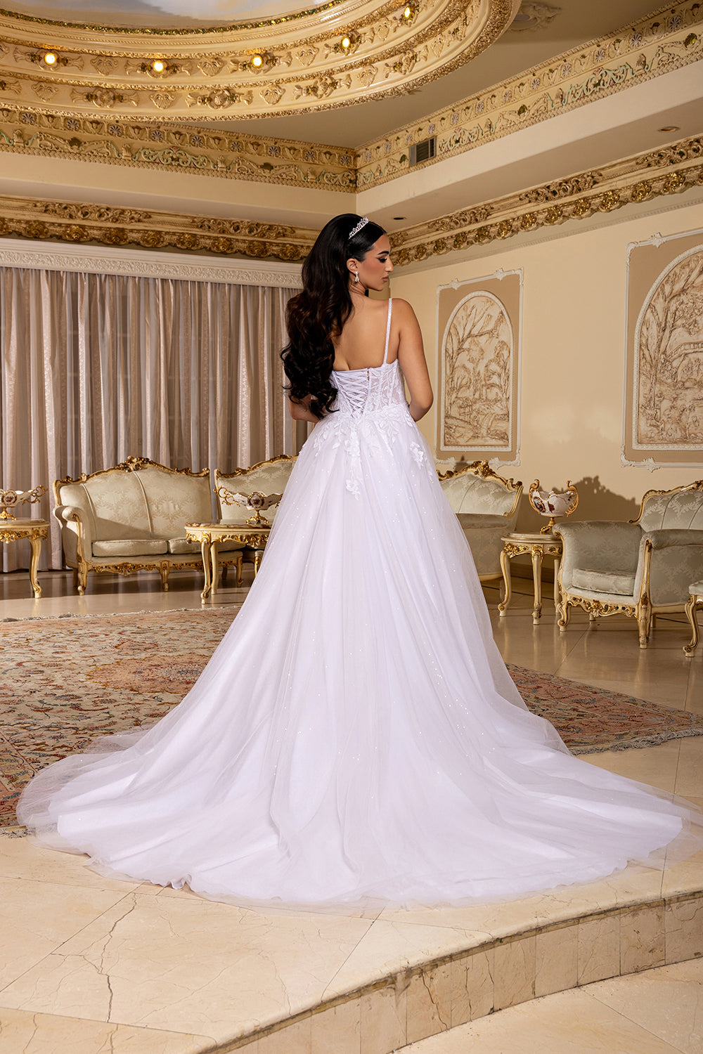 Wholesale Spaghetti Strap Scoop Neck Lace Appliqué Corset A-Line Wedding Bridal Gown by LA8273 - - Wedding Dress LA Merchandise