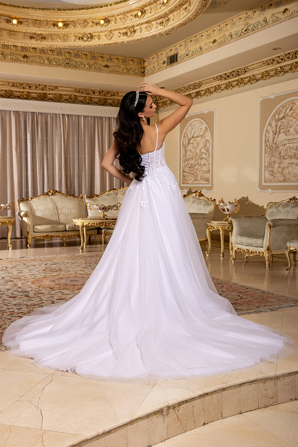Wholesale Spaghetti Strap Scoop Neck Lace Appliqué Corset A-Line Wedding Bridal Gown by LA8273 - - Wedding Dress LA Merchandise