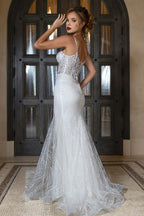 Wholesale Beaded Mermaid Wedding Dress with Illusion Corset Bodice & Lace-Up Back by LAF8430 - - Dresses LAF