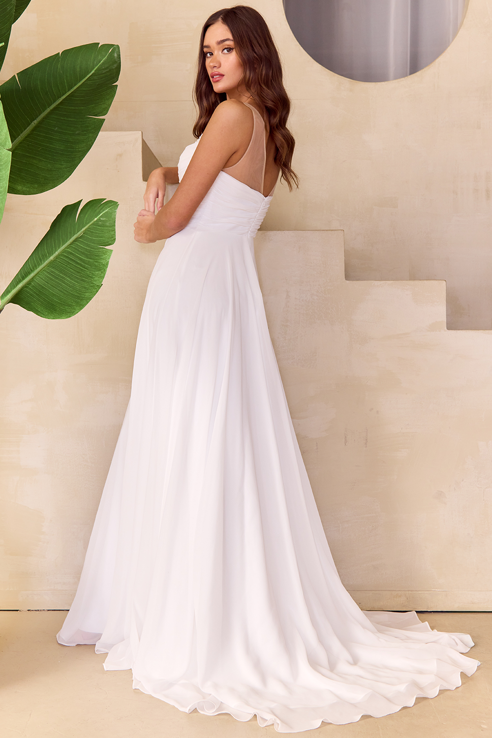 Wholesale Bridal Dress Sleeveless Illusion A-Line Gown By LAA3023 - - Dress LAA