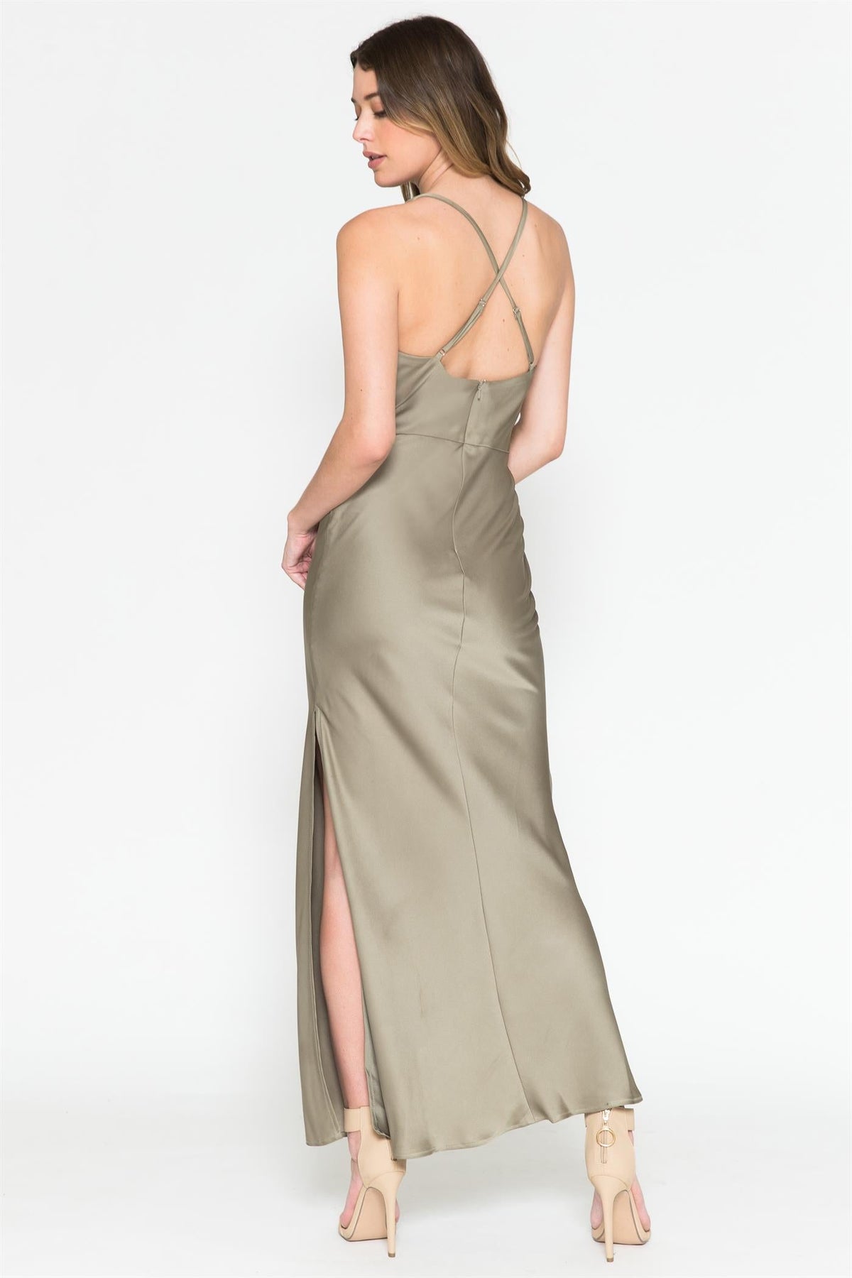 La Merchandise LAA6115 Ankle Length Satin Wholesale Bridesmaids Gowns - - LAA