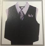 LA Merchandise LADBG688 Classy Kids Pin Striped Suit With Matching Set - LILAC - Boys suits LA Merchandise