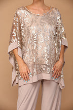 LA Merchandise LAV3443 Formal Pant Set W/ Sequin Cape Overlay - - Dress LA Merchandise
