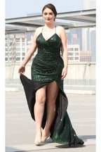 Sequined Prom Long Dress & Plus Size - LA7852 - - LA Merchandise