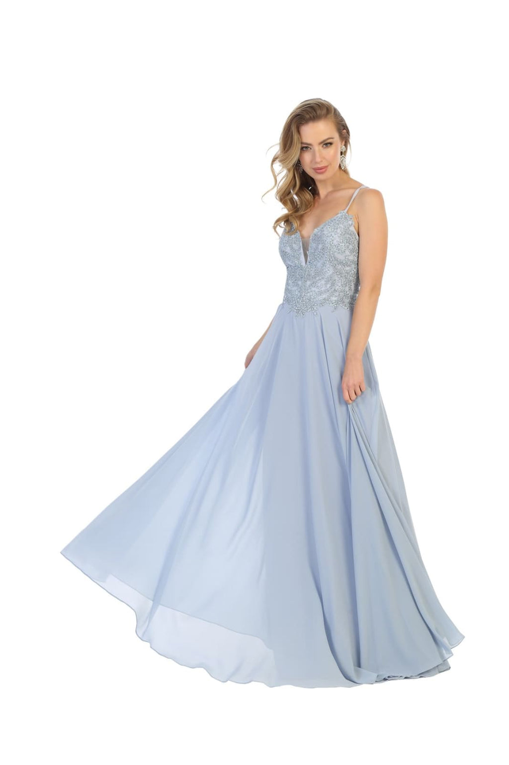Long Prom Dress LA1750 - Dusty Blue - Dress LA Merchandise