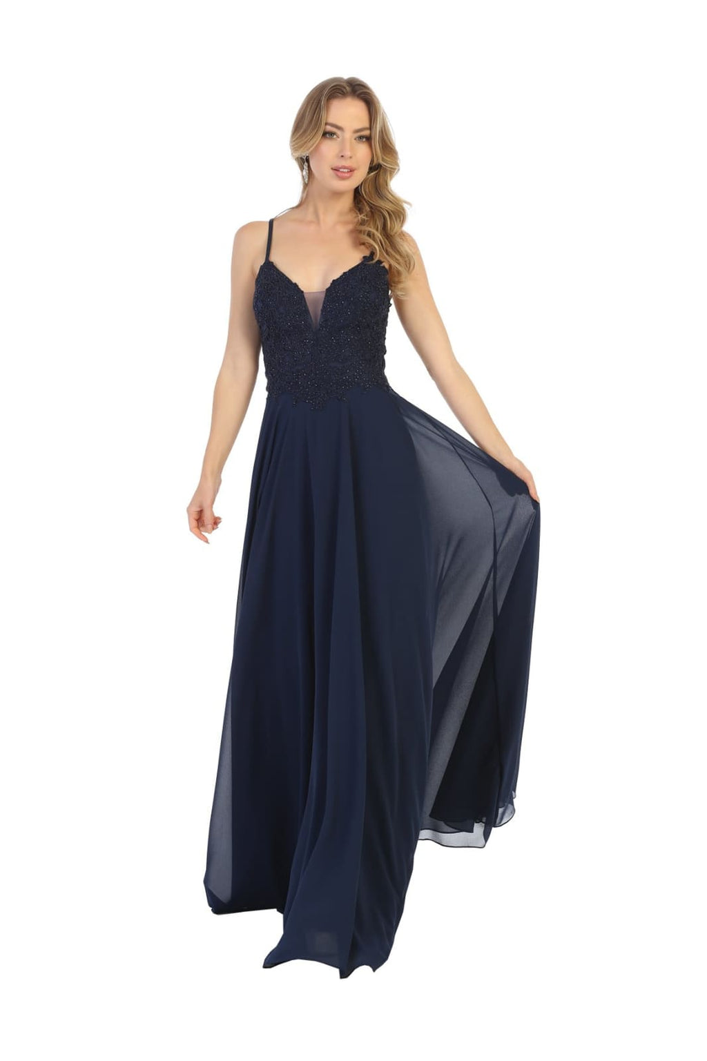 Long Prom Dress LA1750 - Navy Blue - Dress LA Merchandise