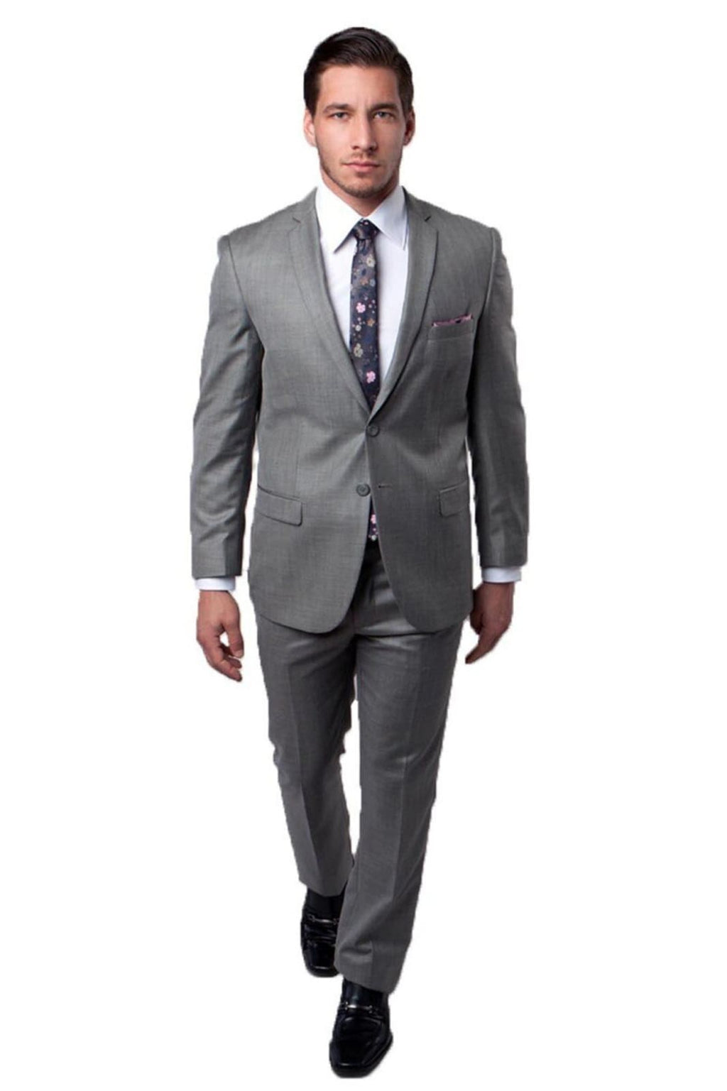 Mens Two Piece Ultra Slim Fit Sharkskin Suit - LA181SSA - EARTH TAN - Mens Suits LA Suits