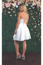Lace Up Cocktail Dress W/ Pockets - LA1882 - - LA Merchandise