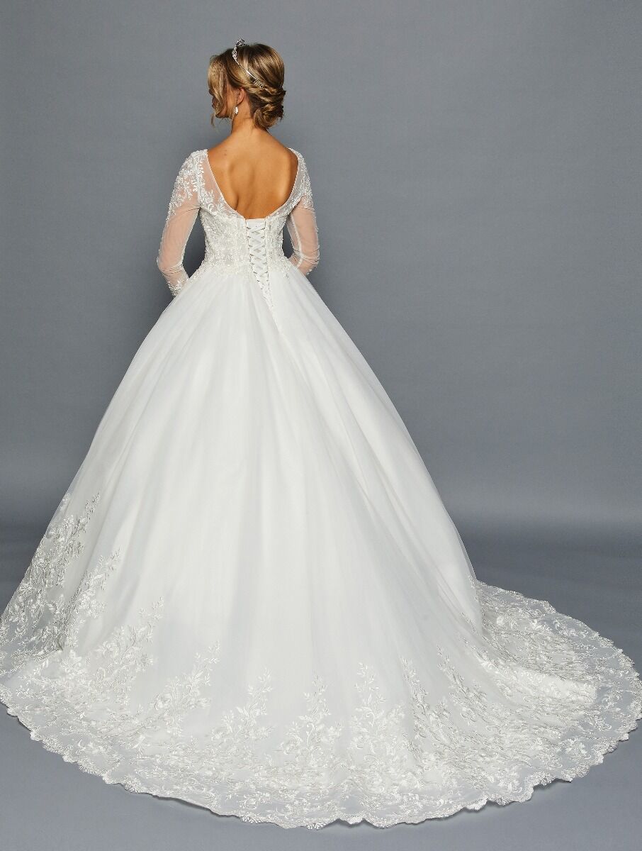 Long Sleeve A-Line Wedding Dress - LADK454 - - Dresses LA Merchandise