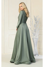 Long Sleeve Stretchy Gown - LA1835 - - LA Merchandise