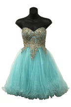 La Merchandise LA1414 Strapless Short Wholesale Homecoming Party Dress - AQUA - LA Merchandise