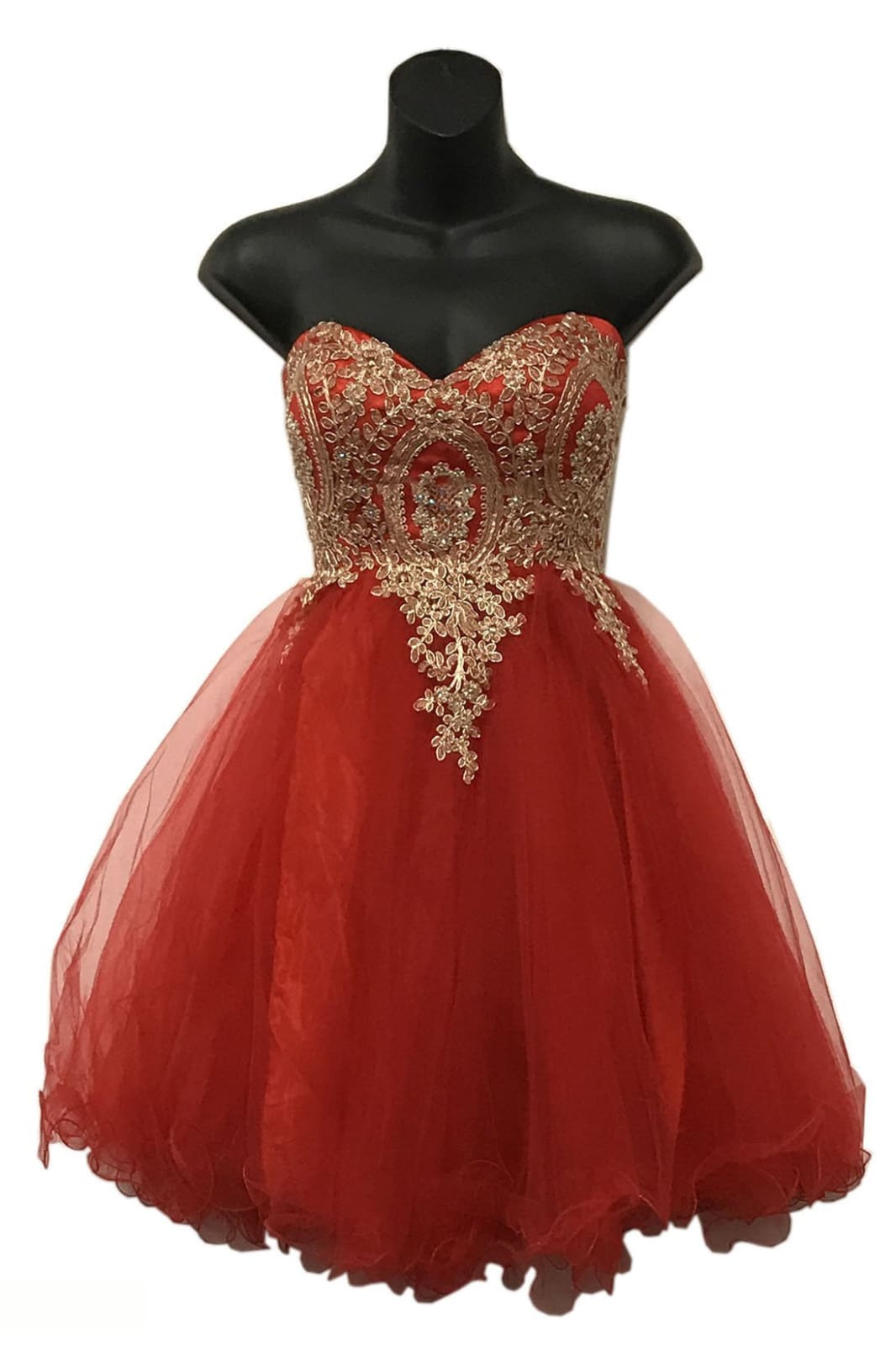 La Merchandise LA1414 Strapless Short Wholesale Homecoming Party Dress - RED - LA Merchandise